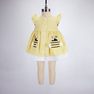 GOODLAD | Baby Girl Yellow Bumble Bee Dress w/Pockets | Size 12 Months